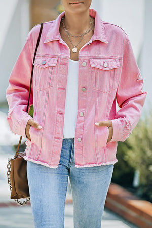 Lady Boss Distressed Denim Jacket - MXSTUDIO.COM