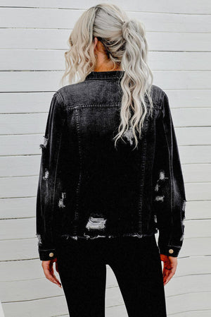 Lady Boss Distressed Denim Jacket - MXSTUDIO.COM