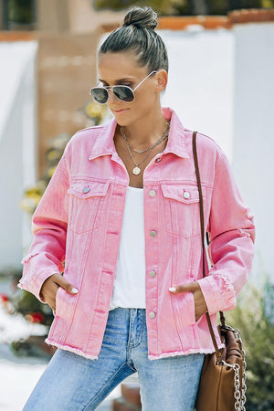 Lady Boss Distressed Denim Jacket - MXSTUDIO.COM