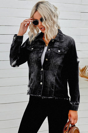 Lady Boss Distressed Denim Jacket - MXSTUDIO.COM
