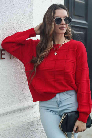 Laid-Back Autumn Long Sleeve Crew Neck Sweater - MXSTUDIO.COM