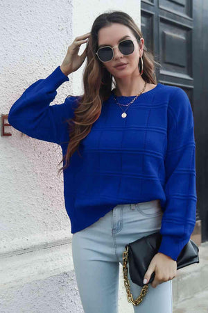Laid-Back Autumn Long Sleeve Crew Neck Sweater - MXSTUDIO.COM