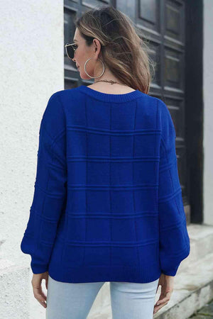 Laid-Back Autumn Long Sleeve Crew Neck Sweater - MXSTUDIO.COM