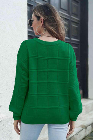 Laid-Back Autumn Long Sleeve Crew Neck Sweater - MXSTUDIO.COM