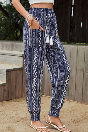 Laid-Back High Rise Jogger Geometric Print Pants - MXSTUDIO.COM