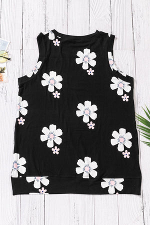 Leisure Ready Side Slit Crew Neck Tank Top - MXSTUDIO.COM