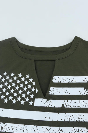Let It Go Crew Neck Graphic USA Flag Tank Top - MXSTUDIO.COM