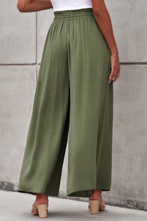 Let Loose Drawstring Elastic Waist Palazzo Pants - MXSTUDIO.COM