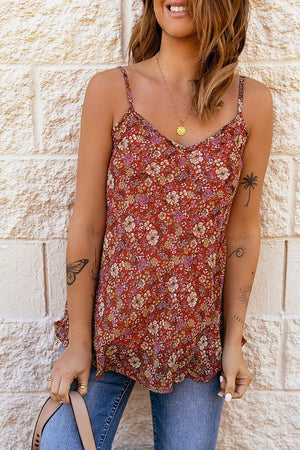 Let The Spring Begin V-Neck Floral Cami - MXSTUDIO.COM