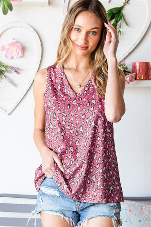 Liberated V-Neck Animal Print Tank Top - MXSTUDIO.COM