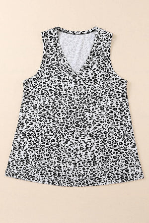 Liberated V-Neck Animal Print Tank Top - MXSTUDIO.COM