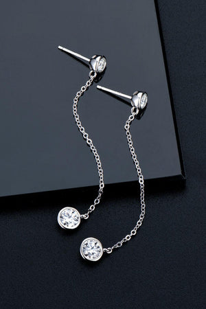 Limitless Elegance Moissanite Chain Drop Earrings - MXSTUDIO.COM