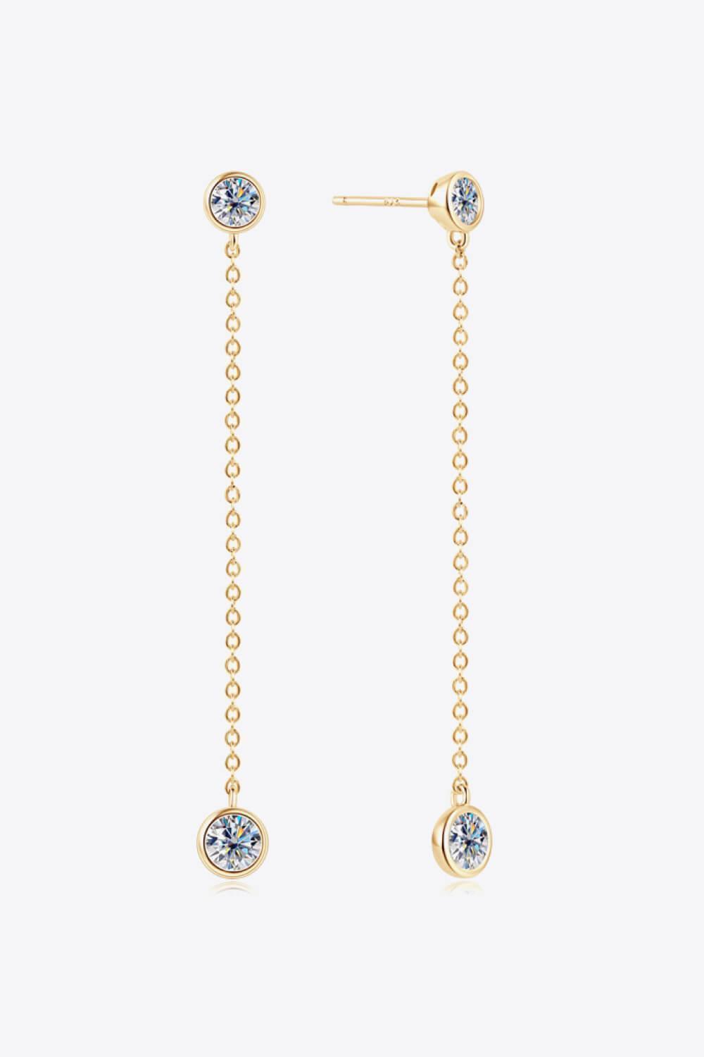 Limitless Elegance Moissanite Chain Drop Earrings - MXSTUDIO.COM