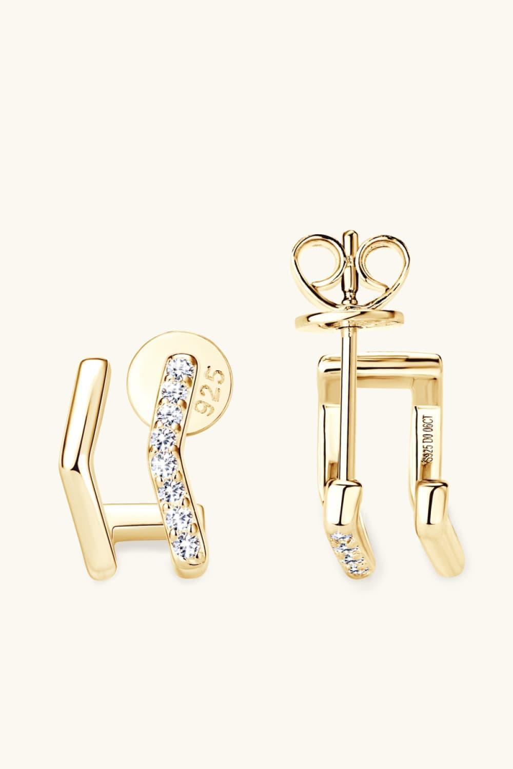 Live Your Dream Double-Layered Moissanite Earrings - MXSTUDIO.COM