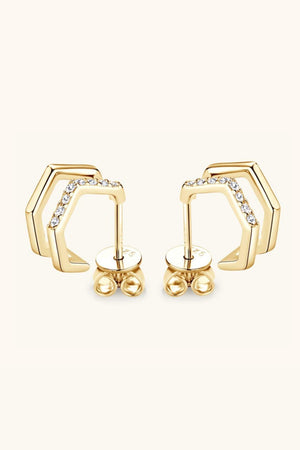 Live Your Dream Double-Layered Moissanite Earrings - MXSTUDIO.COM