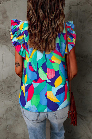 Living In Color Crew Neck Butterfly Sleeve Top - MXSTUDIO.COM