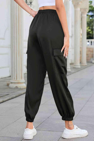 Long Pocketed Womens Tie Waist Pants - MXSTUDIO.COM