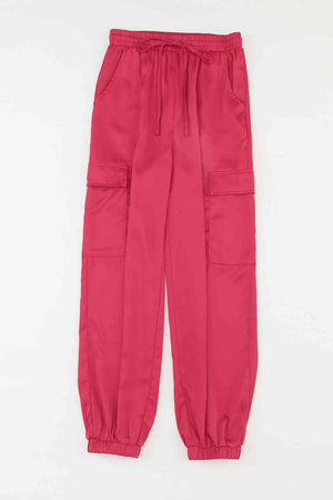 Long Pocketed Womens Tie Waist Pants - MXSTUDIO.COM