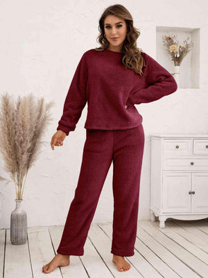 Long Sleeve Top And Pants 2 Piece Outfit Lounge Set - MXSTUDIO.COM