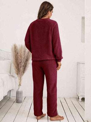 Long Sleeve Top And Pants 2 Piece Outfit Lounge Set - MXSTUDIO.COM