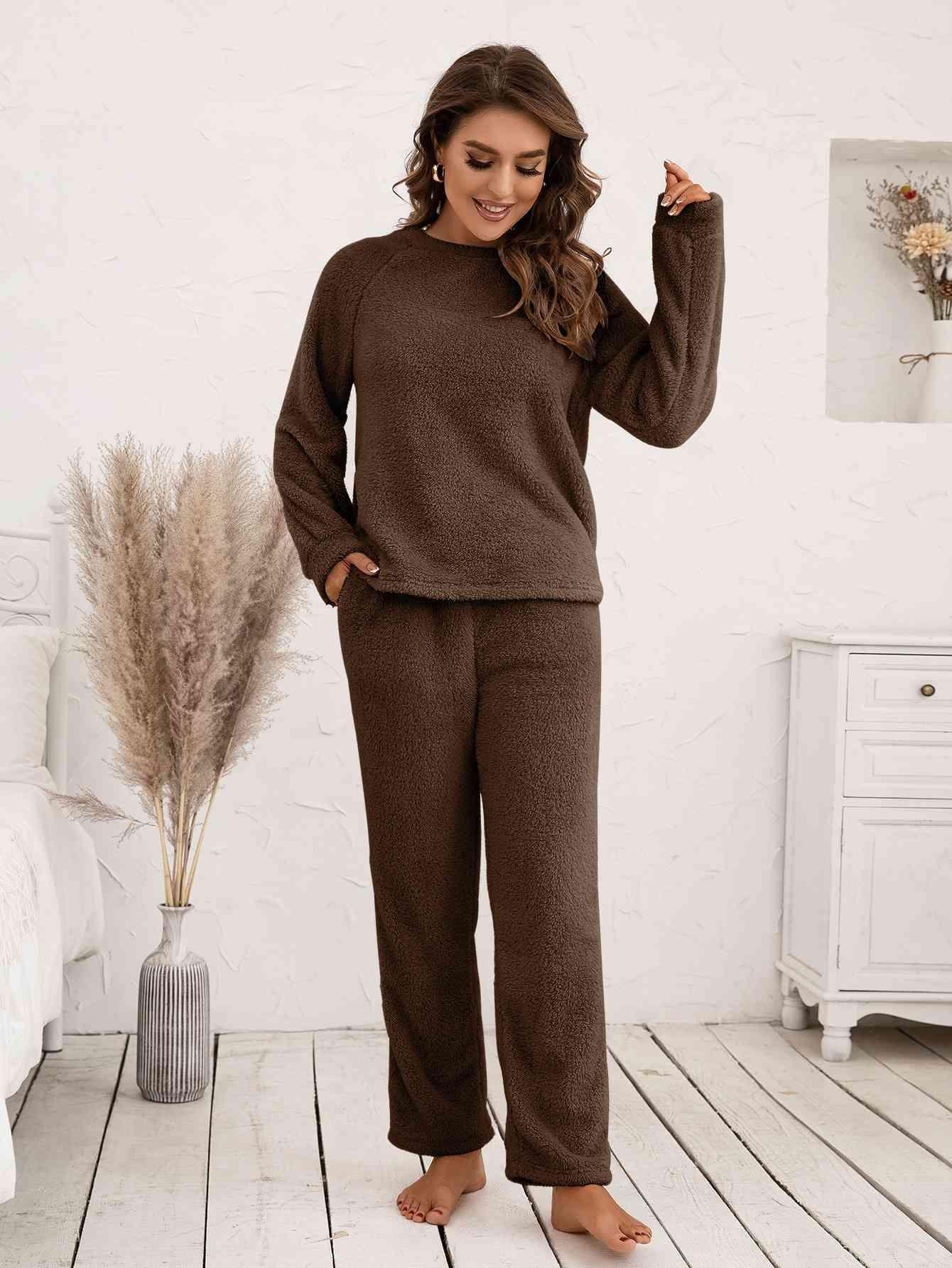 Long Sleeve Top And Pants 2 Piece Outfit Lounge Set - MXSTUDIO.COM