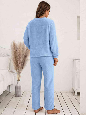 Long Sleeve Top And Pants 2 Piece Outfit Lounge Set - MXSTUDIO.COM