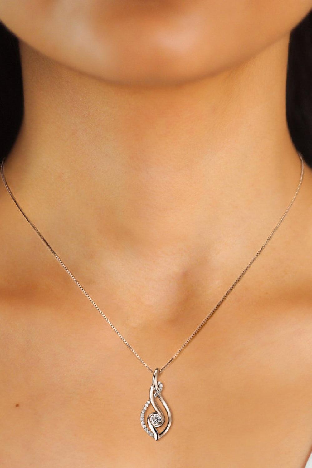 Lovely Aspect 925 Sterling Silver Moissanite Pendant Necklace - MXSTUDIO.COM