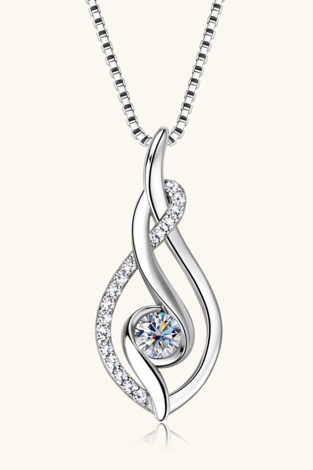 Lovely Aspect 925 Sterling Silver Moissanite Pendant Necklace - MXSTUDIO.COM