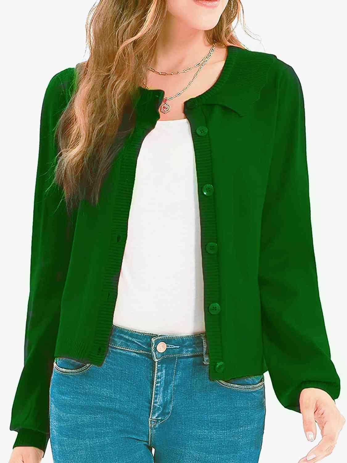 Lovely Embrace Collared Button Up Cardigan-MXSTUDIO.COM