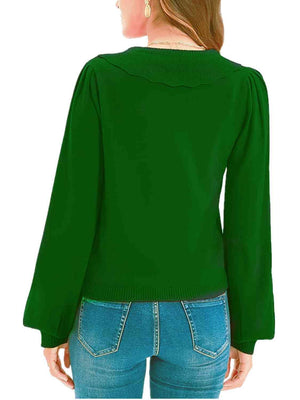 Lovely Embrace Collared Button Up Cardigan-MXSTUDIO.COM