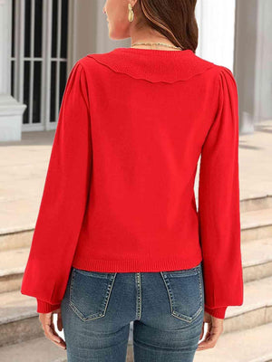 Lovely Embrace Collared Button Up Cardigan-MXSTUDIO.COM