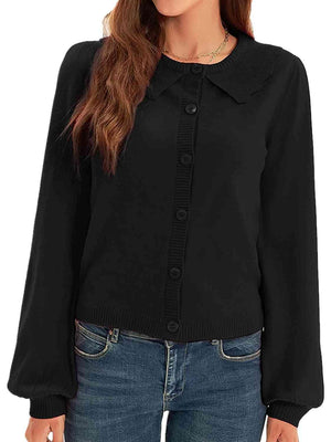 Lovely Embrace Collared Button Up Cardigan-MXSTUDIO.COM