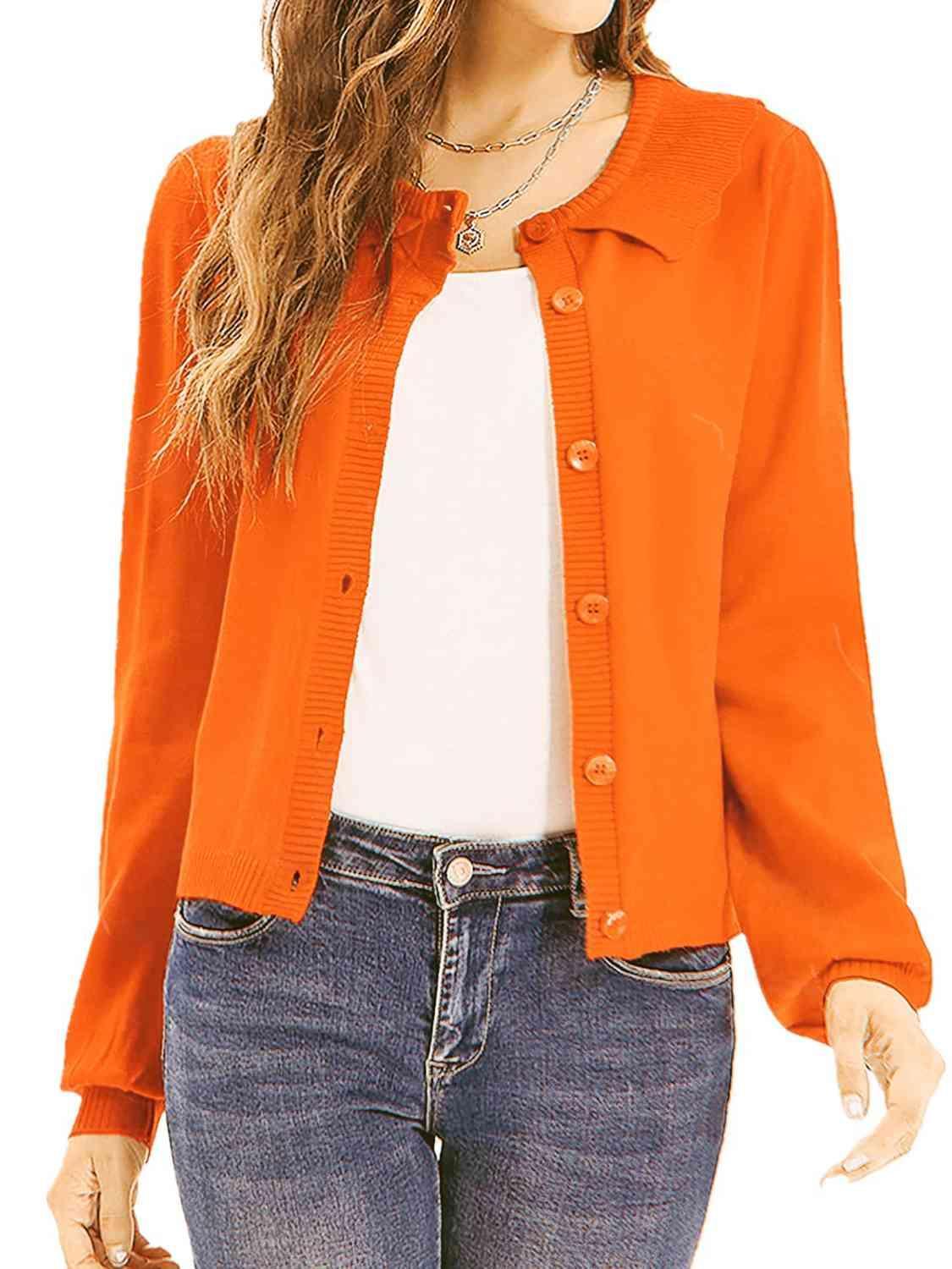 Lovely Embrace Collared Button Up Cardigan-MXSTUDIO.COM