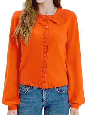 Lovely Embrace Collared Button Up Cardigan-MXSTUDIO.COM