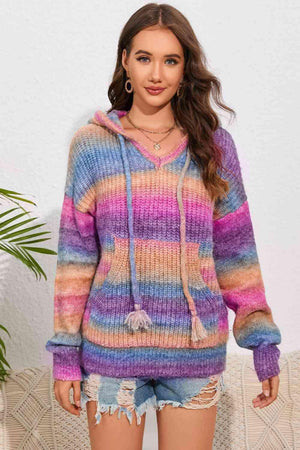 Low Temp Charm Multicolor Hooded Sweater - MXSTUDIO.COM