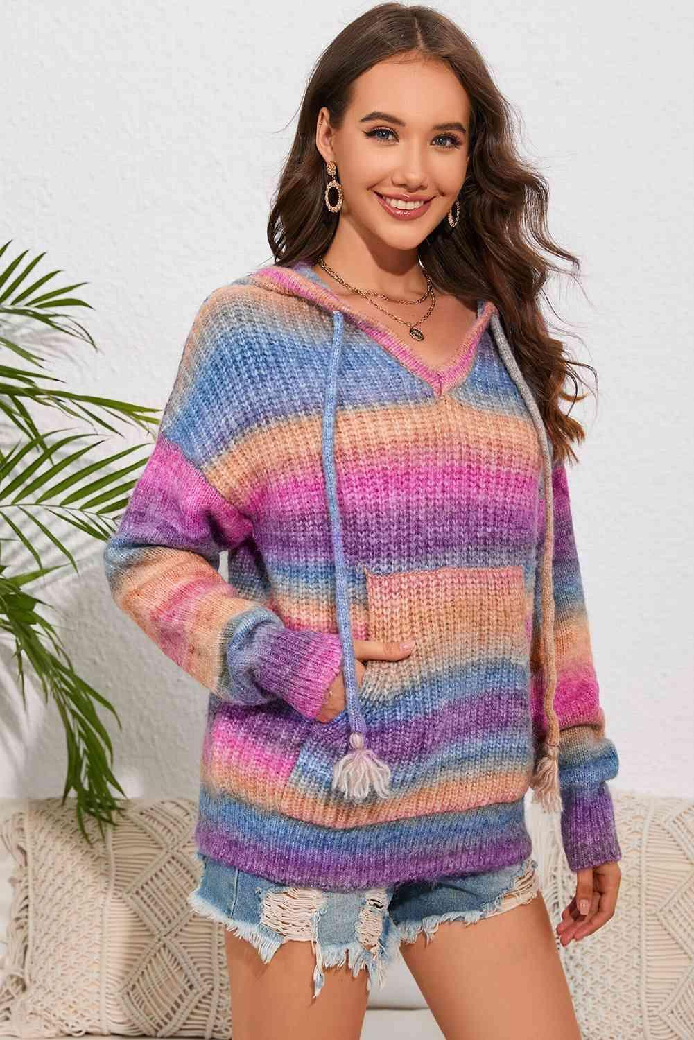 Low Temp Charm Multicolor Hooded Sweater - MXSTUDIO.COM