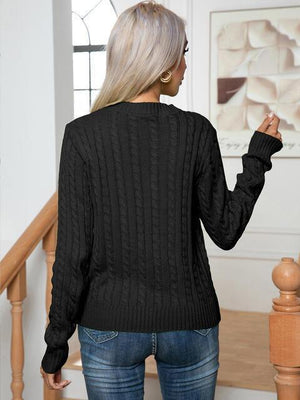 Low Temp Style Crew Neck Cable-Knit Sweater - MXSTUDIO.COM