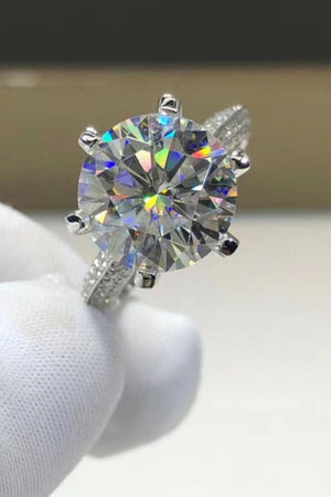 Lucky Break Platinum-Plated 5 Carat Moissanite Ring - MXSTUDIO.COM