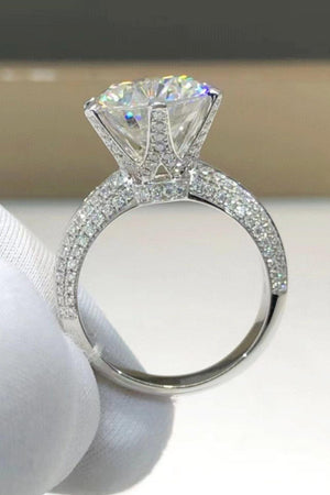 Lucky Break Platinum-Plated 5 Carat Moissanite Ring - MXSTUDIO.COM