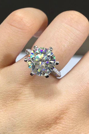 Lucky Break Platinum-Plated 5 Carat Moissanite Ring - MXSTUDIO.COM