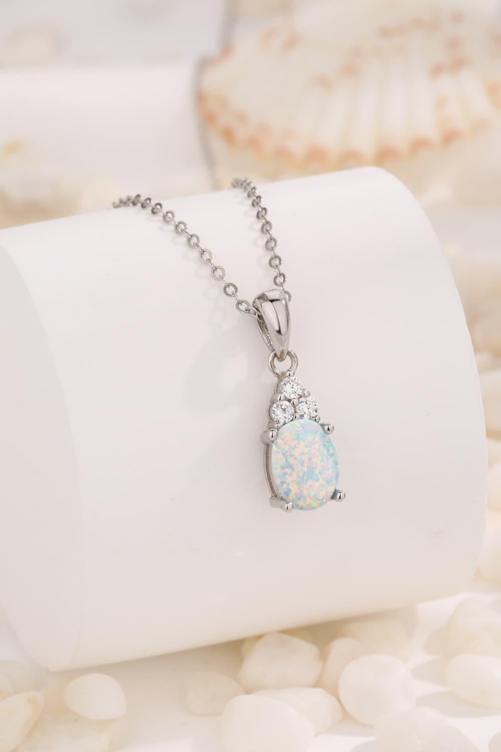 Lucky Breaks Platinum-Plated Opal Pendant Necklace - MXSTUDIO.COM