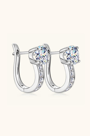 Lustrous Zircon Accent 2 Carat Huggie Moissanite Earrings - MXSTUDIO.COM