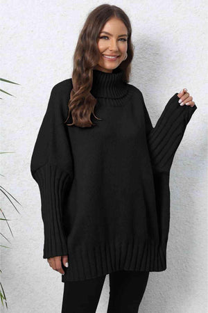 Luxurious Warmth Rib Knit Turtleneck Sweater - MXSTUDIO.COM