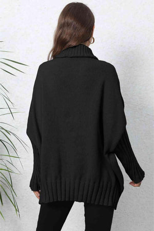 Luxurious Warmth Rib Knit Turtleneck Sweater - MXSTUDIO.COM