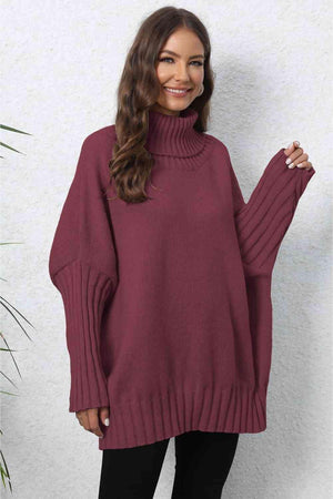 Luxurious Warmth Rib Knit Turtleneck Sweater - MXSTUDIO.COM