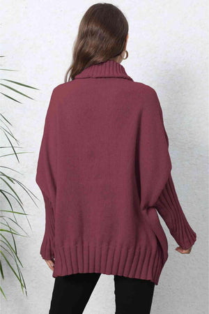 Luxurious Warmth Rib Knit Turtleneck Sweater - MXSTUDIO.COM