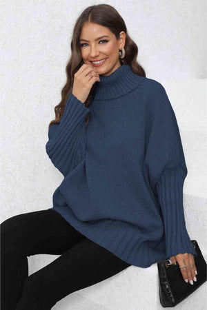 Luxurious Warmth Rib Knit Turtleneck Sweater - MXSTUDIO.COM