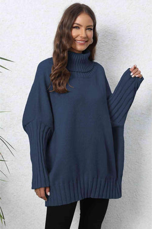Luxurious Warmth Rib Knit Turtleneck Sweater - MXSTUDIO.COM