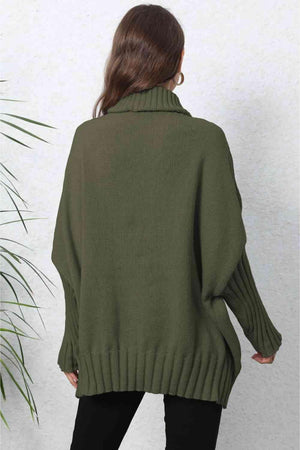 Luxurious Warmth Rib Knit Turtleneck Sweater - MXSTUDIO.COM