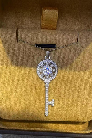 Magnificent 1 Carat Moissanite Key Pendant Necklace - MXSTUDIO.COM